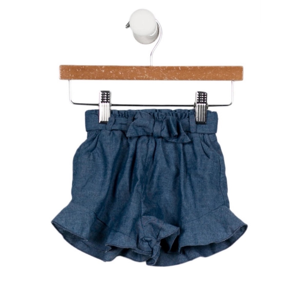 Lil Lemons by For Love and Lemons Ruffle Bow Jean Shorts